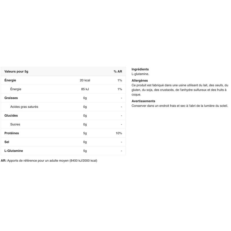 100% L-Glutamine - Saveur neutre