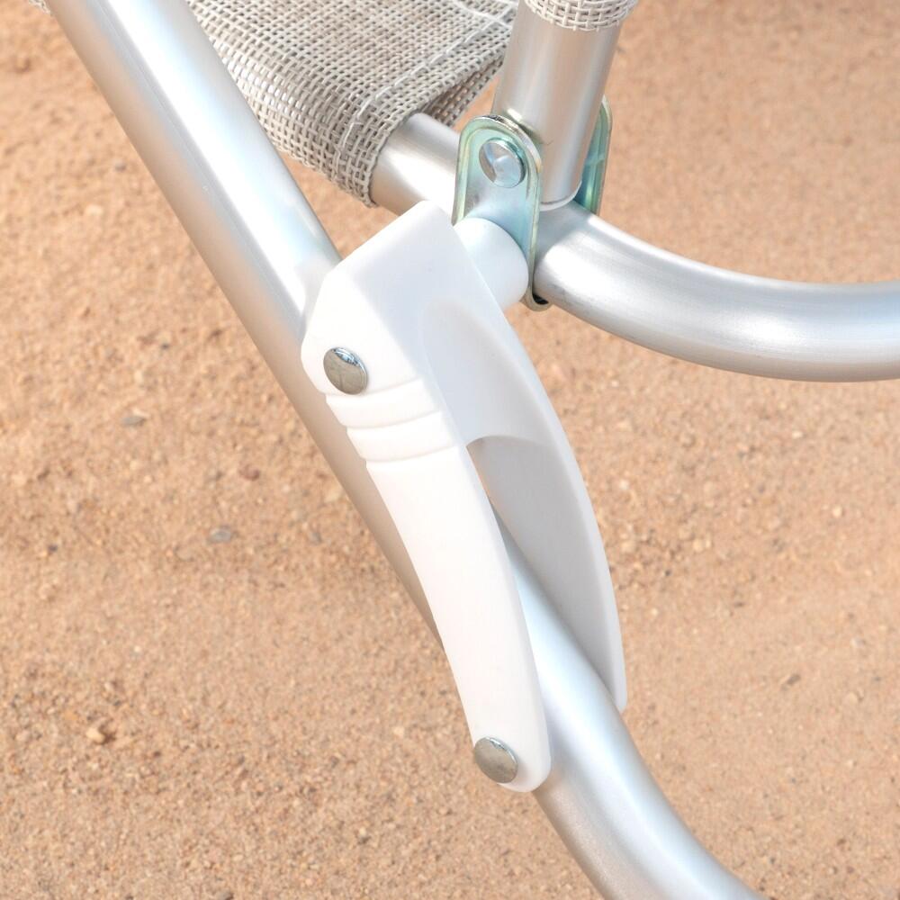 Aktive Sedia da spiaggia pieghevole e reclinabile a 8 posizioni beige 7/7