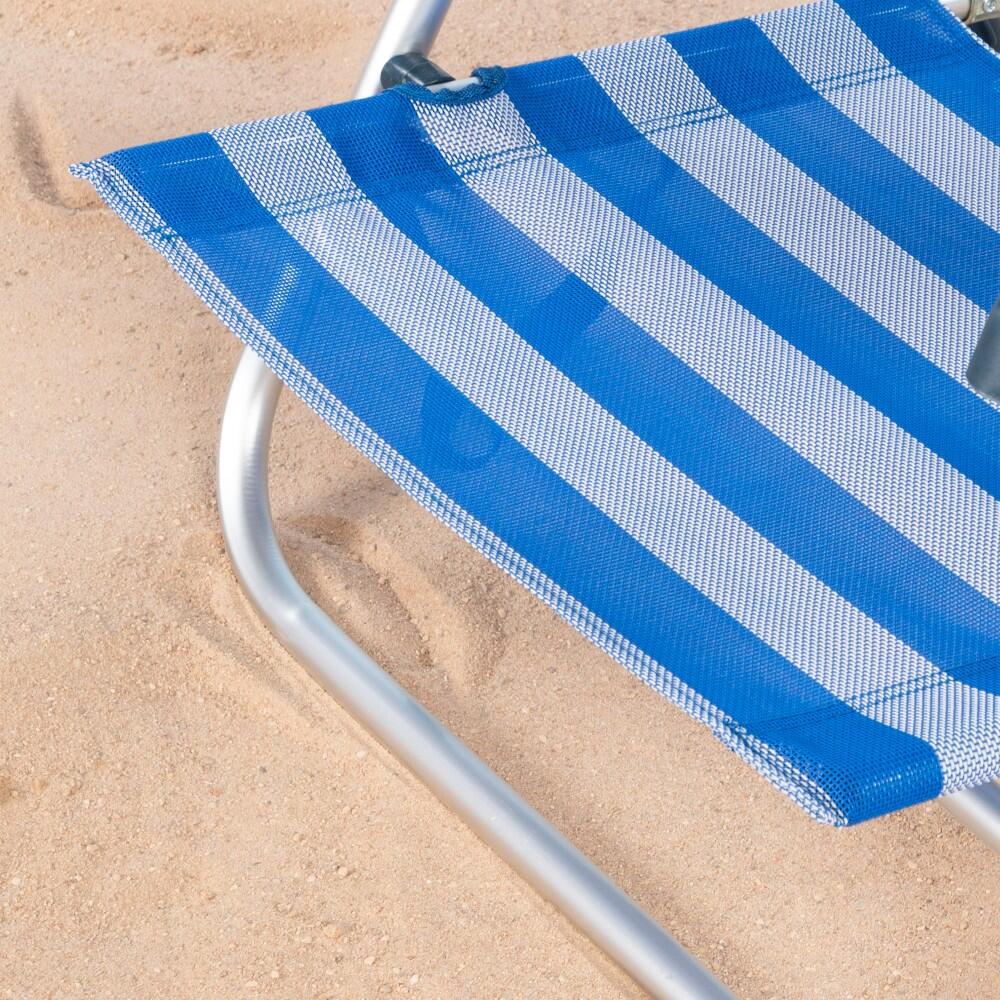 Aktive Silla de playa plegable y reclinable 8 posiciones marinera c/cojín y asas 7/7