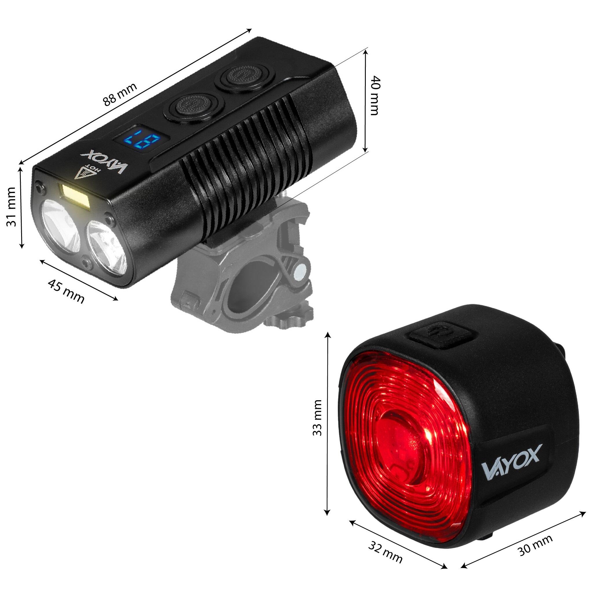 Conjunto de luzes para bicicleta VAYOX VA0045 + VA0156 dianteira e traseira 5/7