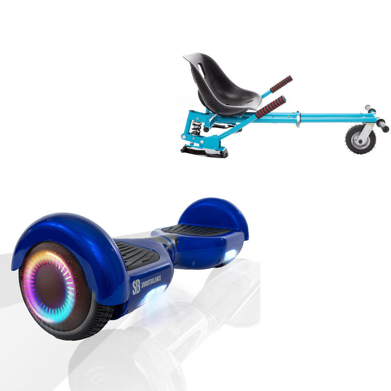 Pachet Hoverboard 6.5" cu Scaun Suspensii Albastru, Regular Blue PowerBoard 2Ah