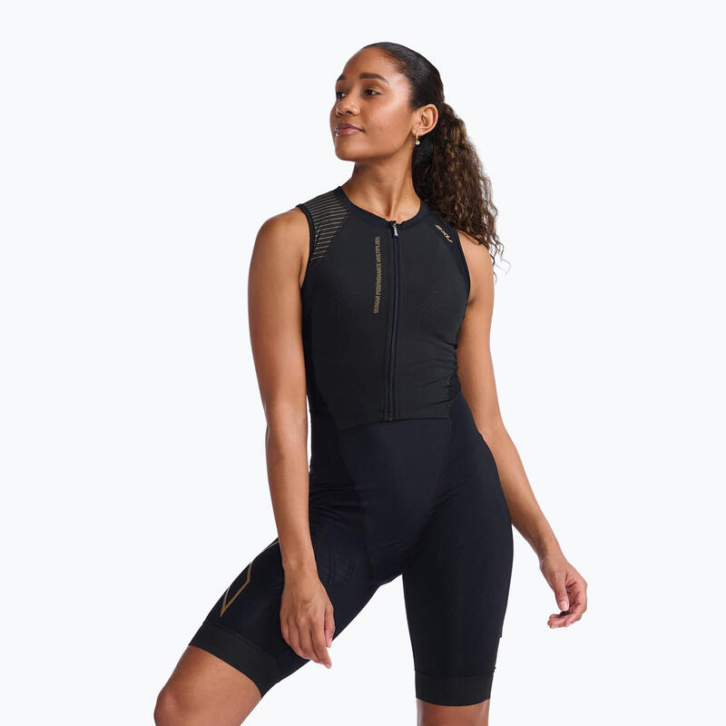 Costum triathlon femei Light Speed Front Zip negru