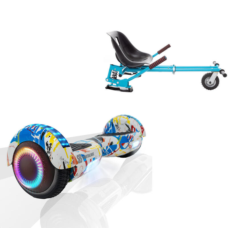 Pachet Hoverboard 6.5" cu Scaun Suspensii Albastru, Regular Splash PRO, 4Ah