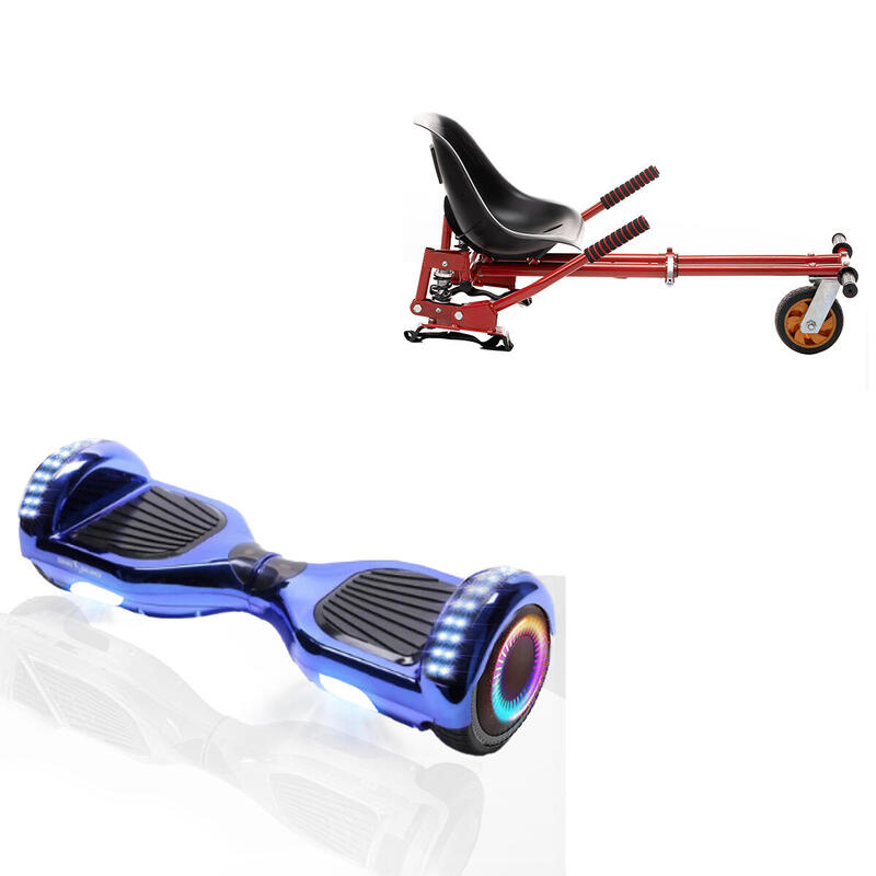 Pachet Hoverboard 6.5" cu Scaun Suspensii Rosu, Regular ElectroBlue PRO, 2Ah