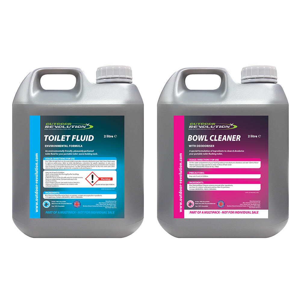 Double Pack Toilet Fluid and Bowl Cleaner 2 x 2L 1/2