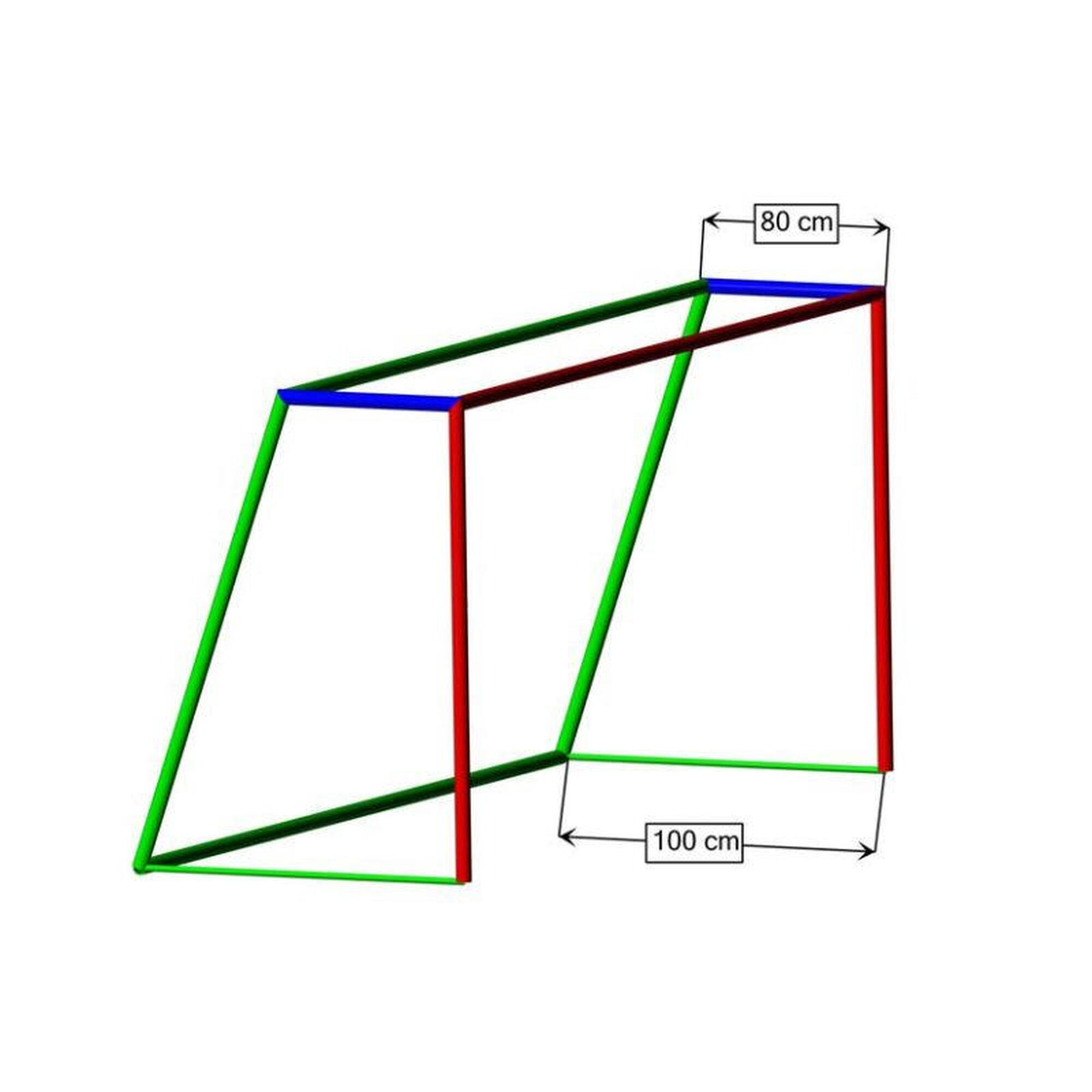 Set 2 plase porti fotbal Huck 3x2 m, fir 4 mm fara nod, culoare alba