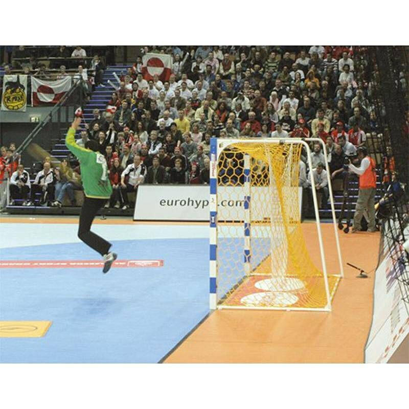 Set 2 plase handbal Huck WM 3x2 m,  fir 5 mm, plasa anti-shock, verde galben