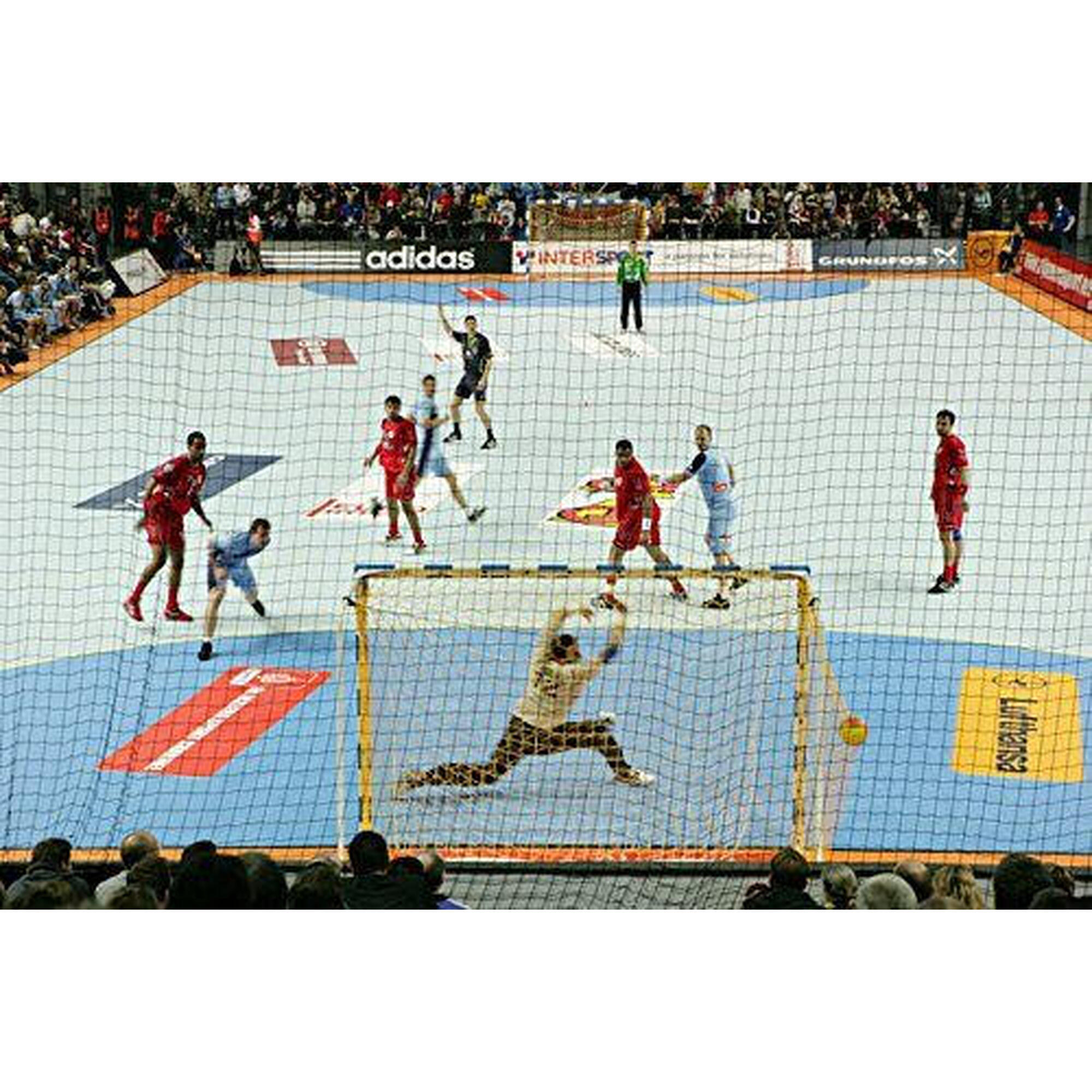 Set 2 plase porti handbal Huck 3x2 m WM,  fir 5 mm fara nod, culoare galbena