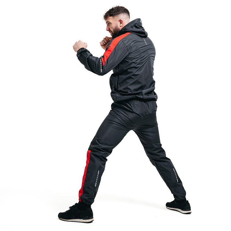 Costum saună RDX H1 cu glugă, roșu, XL