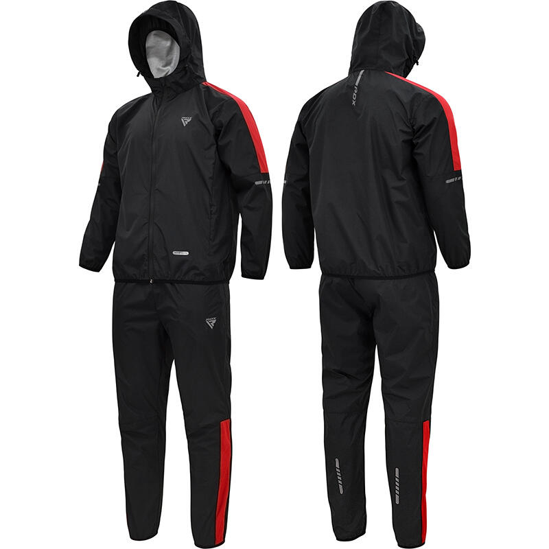 Costum saună RDX H1 cu glugă, roșu, XL