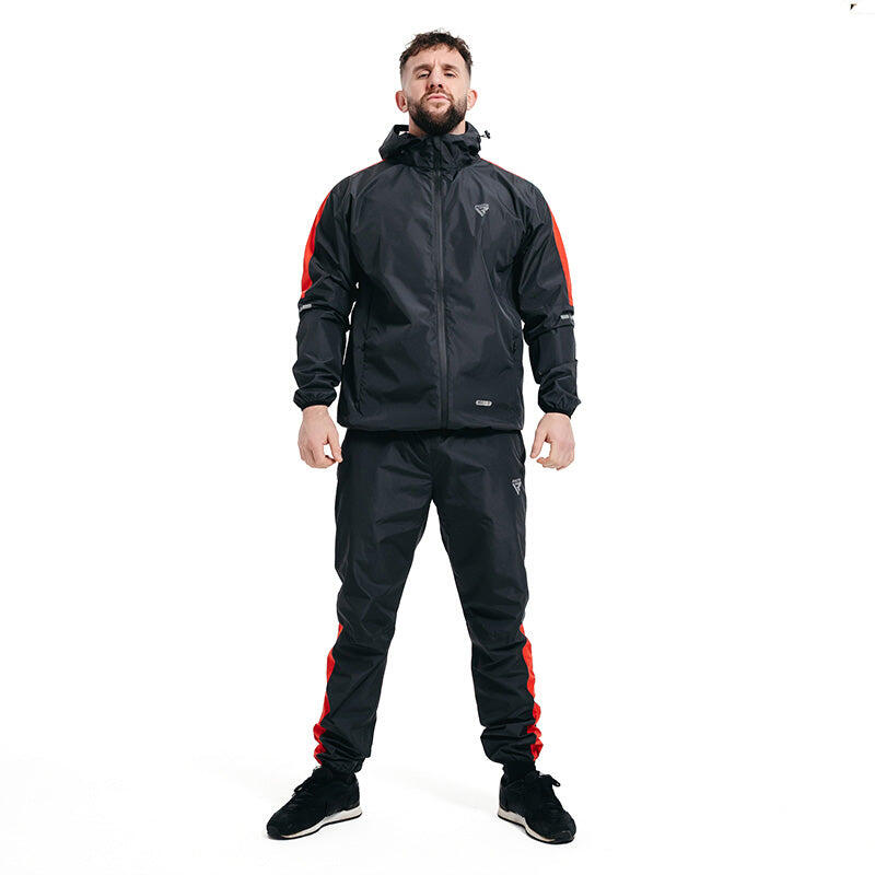 Costum saună RDX H1 cu glugă, roșu, XL