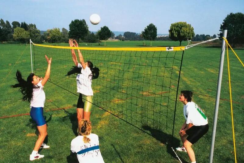 Set volei si tenis cu piciorul Huck cu fileu, stalpi si tusa marcaj 8/10