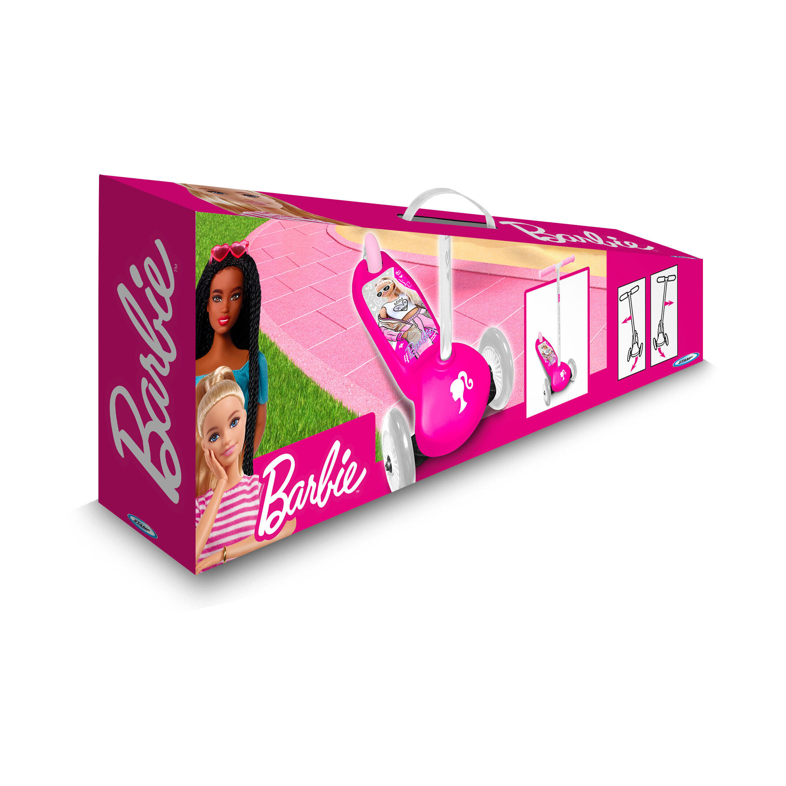 Patinete - patinaje - niñas - 3 ruedas, dirección articulada - stamp - rosa 2/3