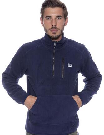 Veste pour homme Leone 1947 Apparel Micro Polar, avec col montant et demi-zip
