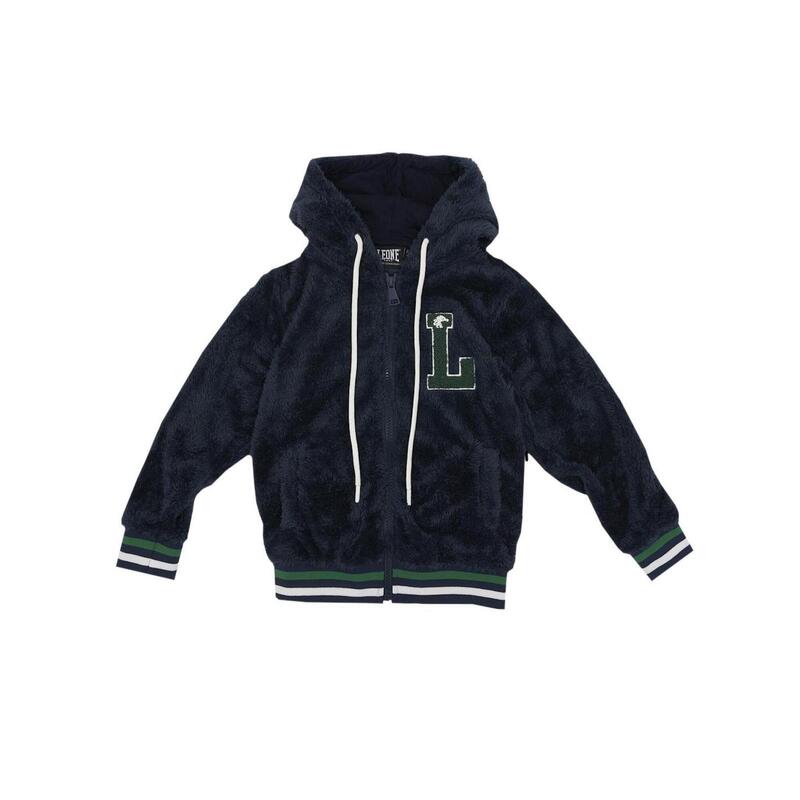 Sudadera con capucha de sherpa universitaria para niños