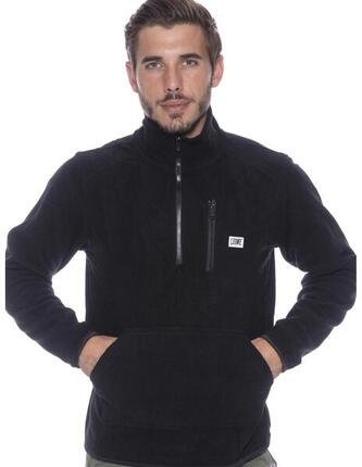 Veste pour homme Leone 1947 Apparel Micro Polar, avec col montant et demi-zip