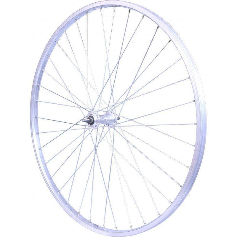 ROUE 28" VTC 700C AVANT JANTE ALU SIMPLE PAROI  FREIN PATIN MOYEU ALU ECROUS