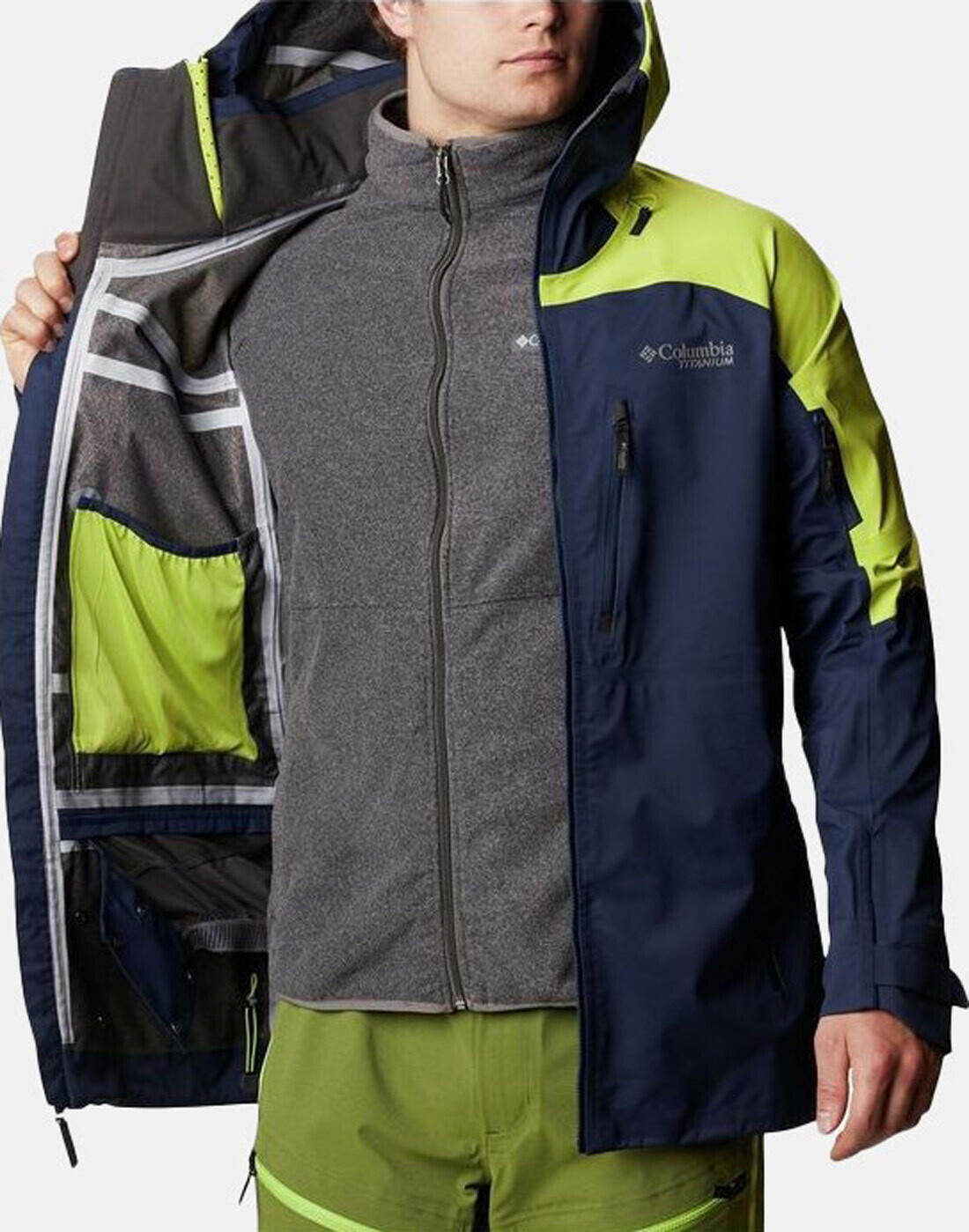 Veste Peak Pursuit Shell Titan Columbia S bleu imperméable Omni-Tech 6/6