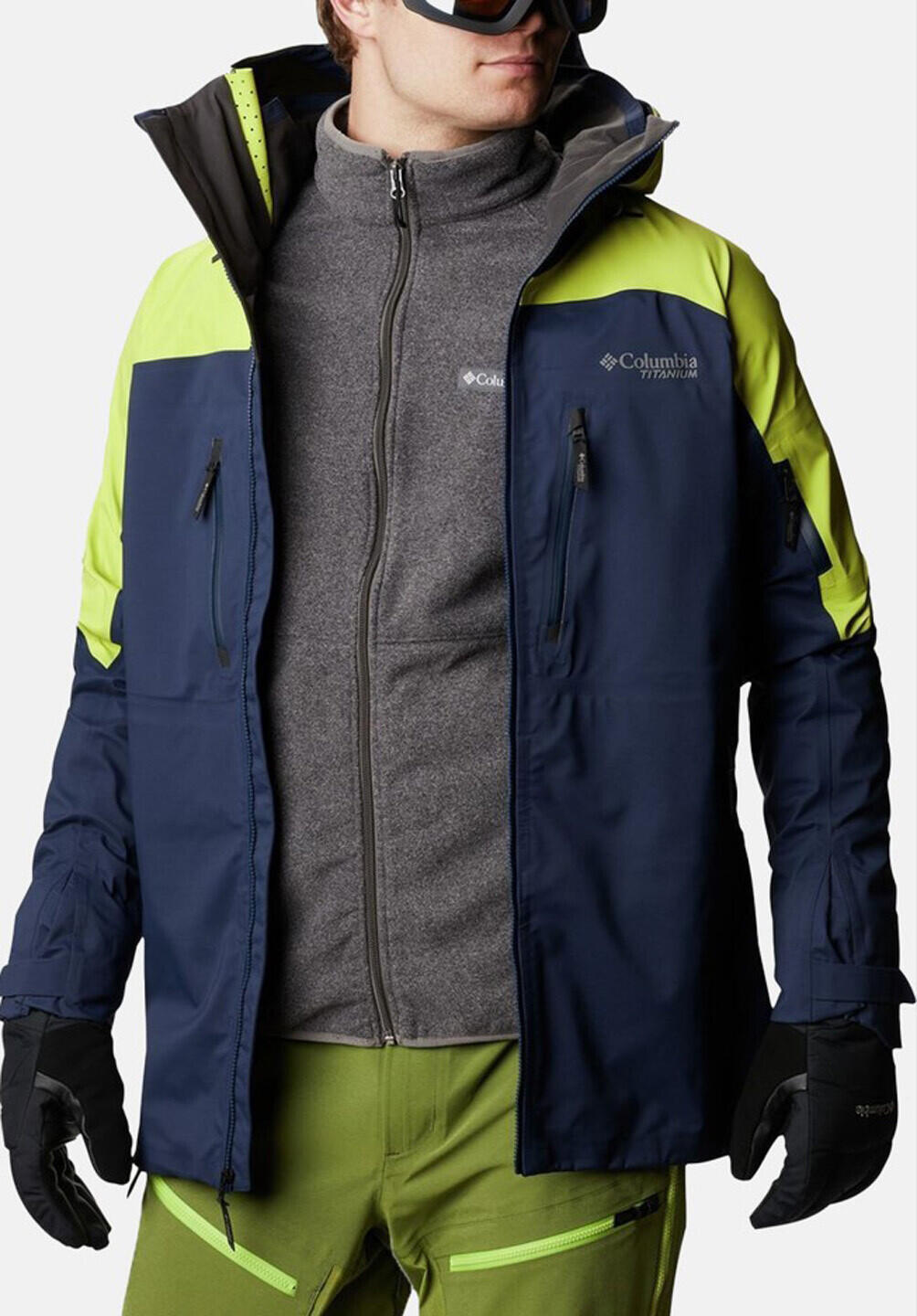 Veste Peak Pursuit Shell Titan Columbia S bleu imperméable Omni-Tech 3/6
