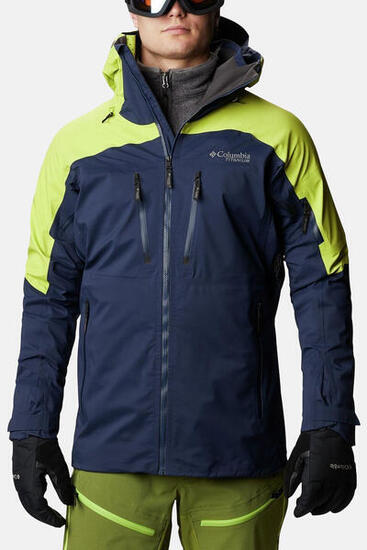Veste Peak Pursuit Shell Titan Columbia S bleu imperméable Omni-Tech