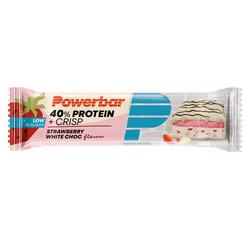 Powerbar 40% Protein Plus Crisp Strawberry White Choc 12x40g-High Protein Riegel