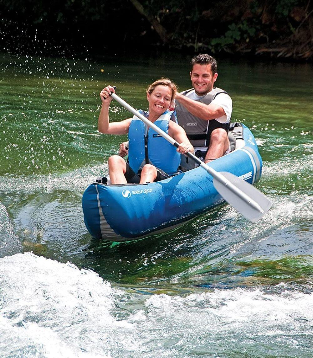 Adventure Kit 2 Person Inflatable Canoe/kayak - Blue 3/7