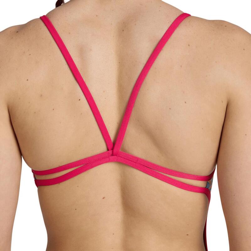 Arena Dames Badpak Starfish Lace Back Freak Rose/Wit