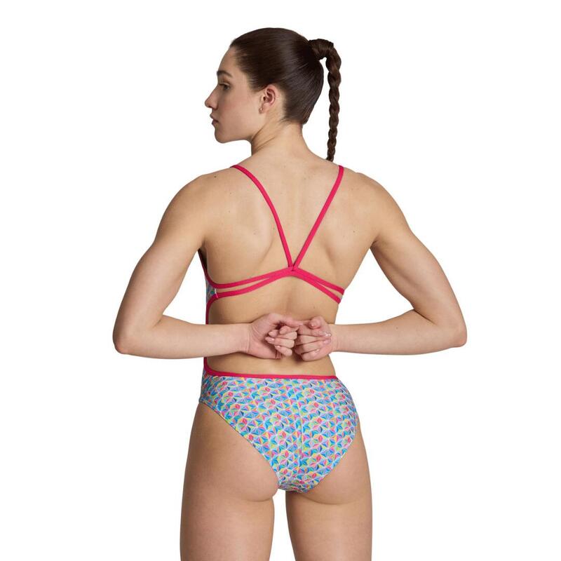 Arena Dames Badpak Starfish Lace Back Freak Rose/Wit