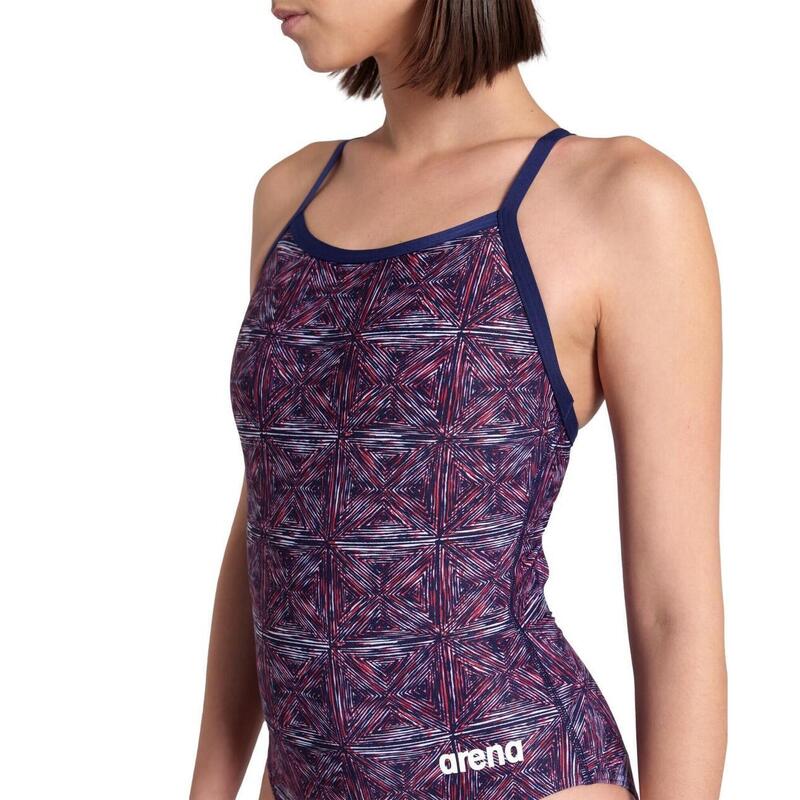 Maillot de bain Arena W Abstract Tiles Lightdrop Navy-Red-White-Blue