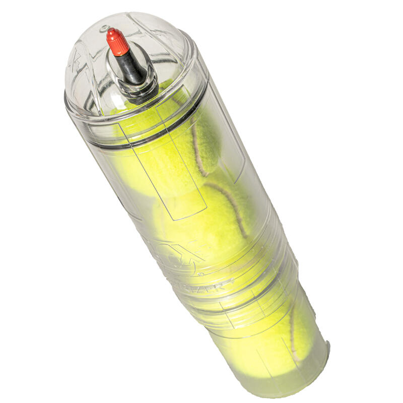TuboX4 Crystal + Bomba de aire 27cm | Presurizador de Pelotas de Tenis y Padel