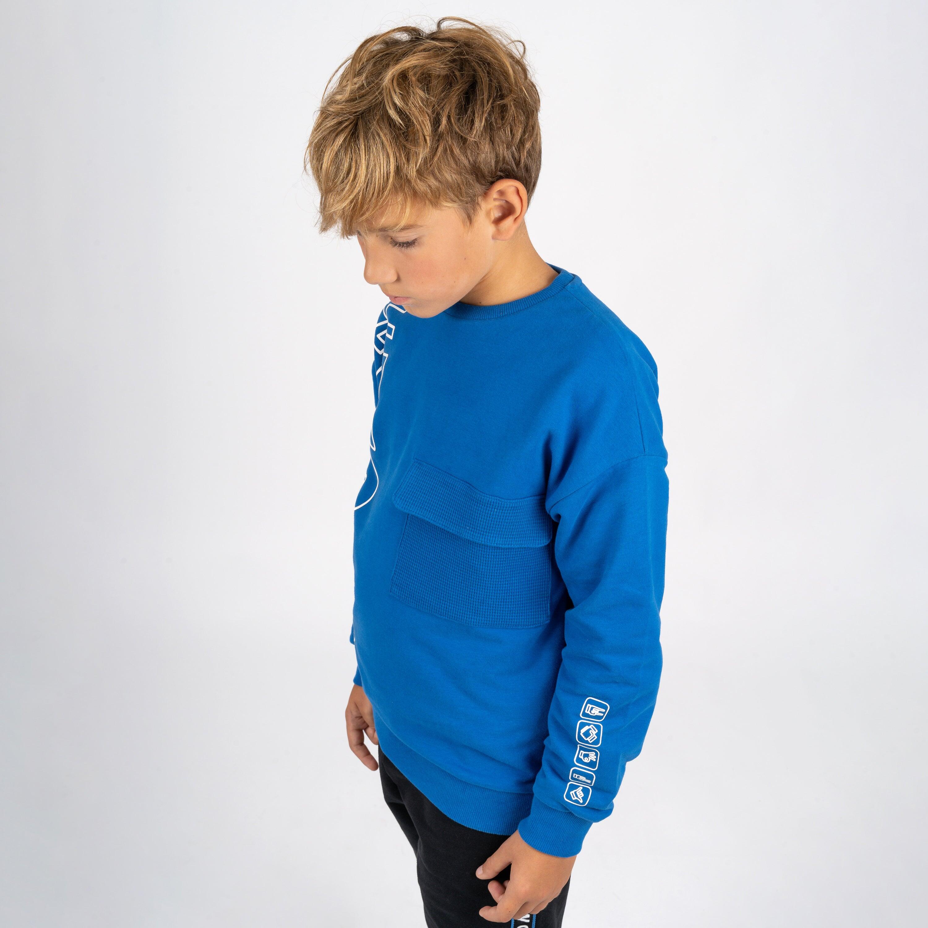 Sudadera de niño color azulón 3/5