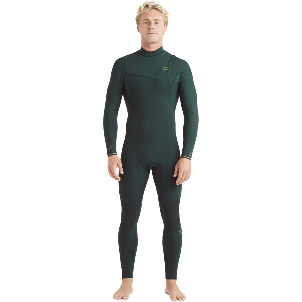 BILLABONG Men's Revolution Natural 4/3mm Zip Free Wetsuit