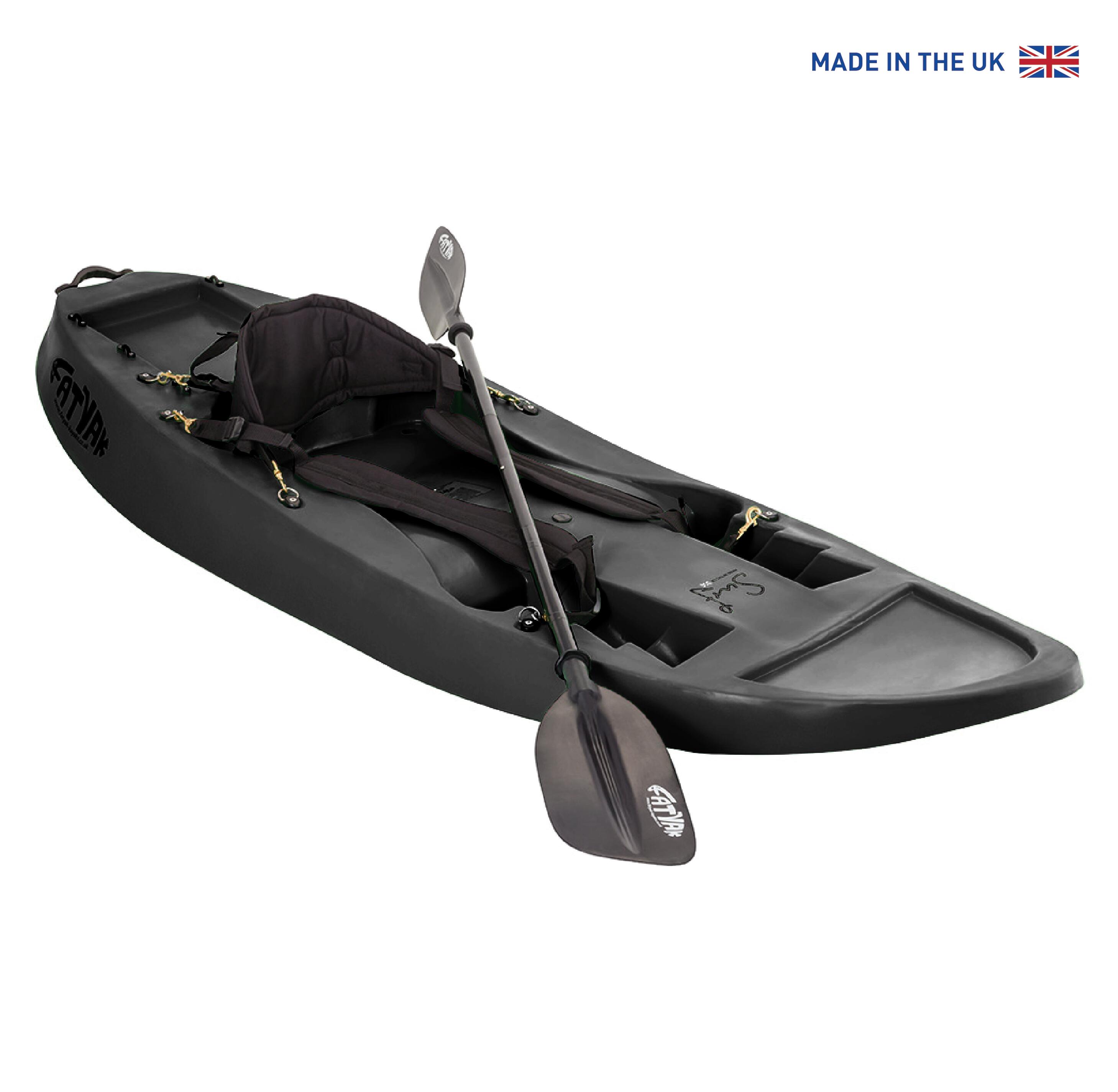 RECYCLED MARINE PLASTIC SURF 1-PERSON RIGID KAYAK - BLACK 1/7