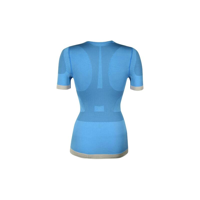 女裝短袖塑身運動衫 - 天藍色