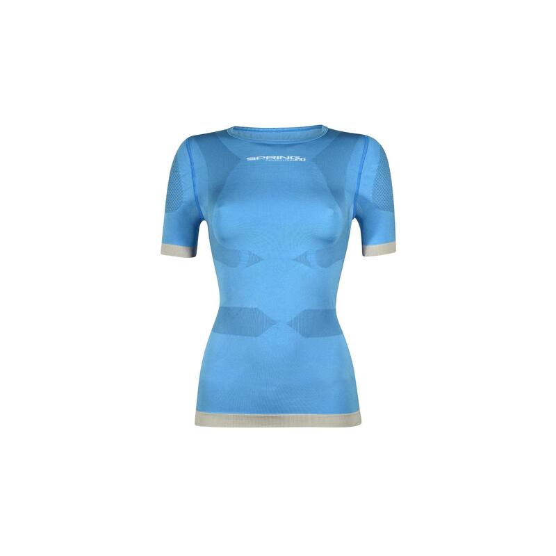 女裝短袖塑身運動衫 - 天藍色