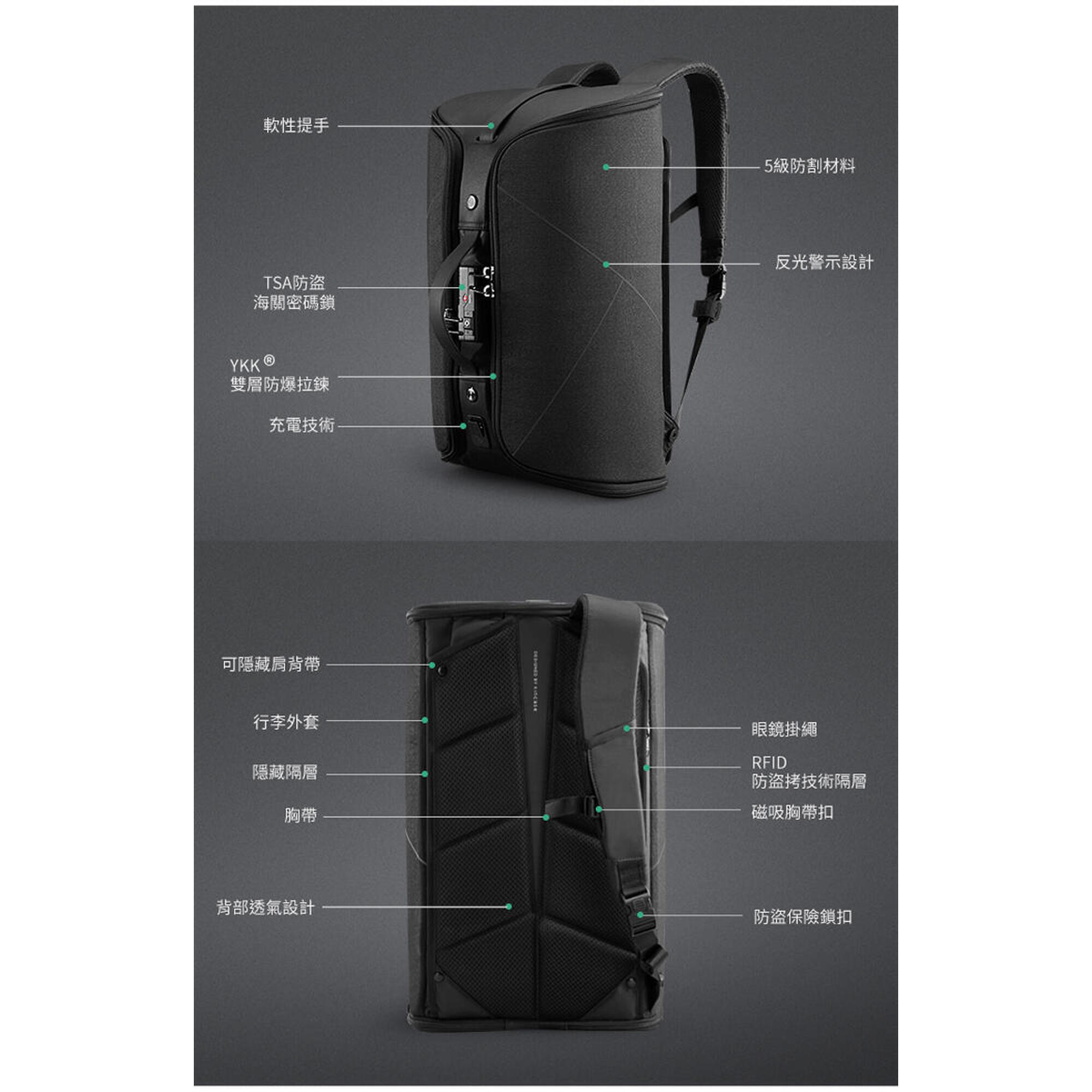 Kincase Ultra Anti-cut Travel Backpack 25L - Black