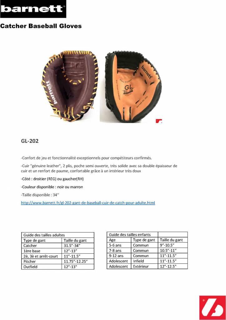 GL-202 concorrenza catcher-Guanto da baseball, da adulto, in pelle, 86,36 (34 cm, colore: marrone