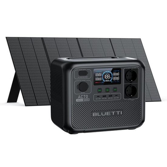 BLUETTI AC70+PV350 768Wh/1000W LiFePO4 Solargenerator-Kit für Camping