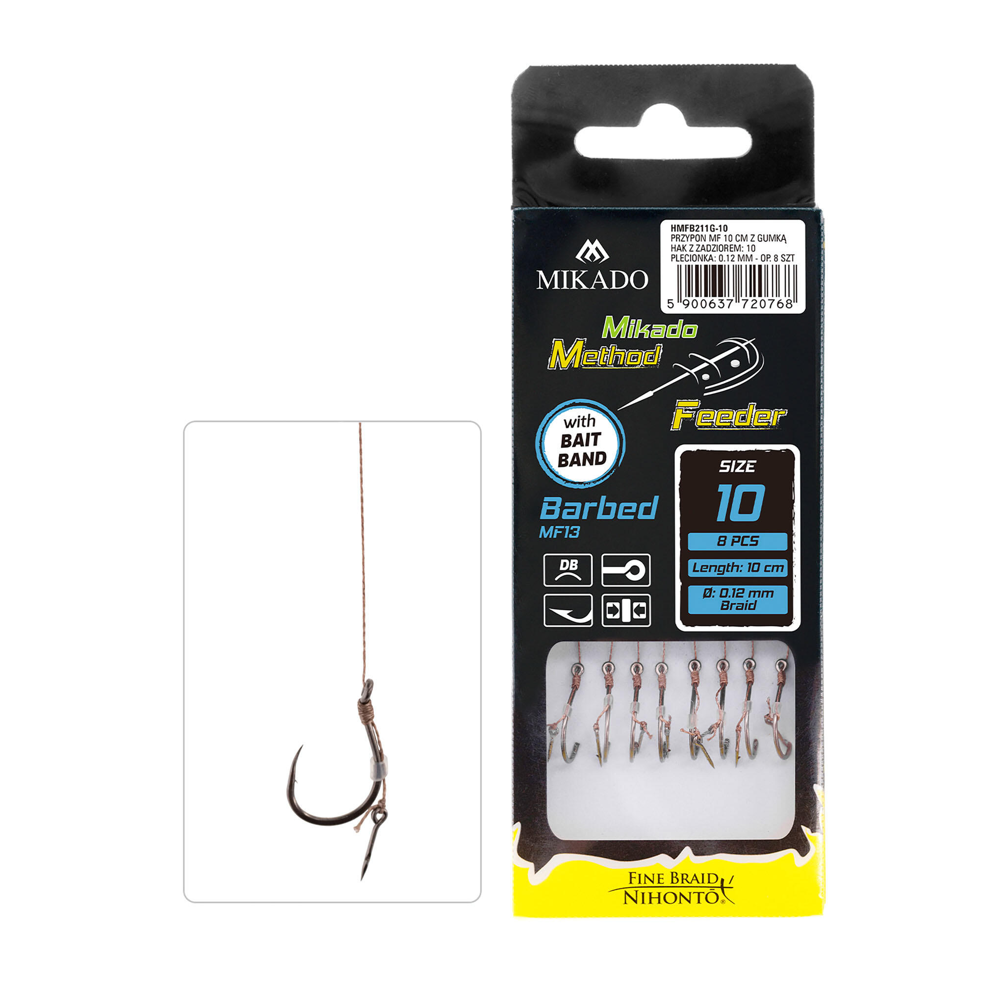 Leader Mikado methode avec aiguille 8pc hameçon sans ardillon 1/3