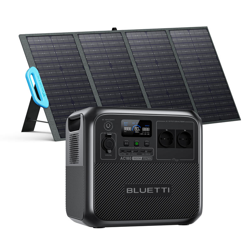 BLUETTI Générateur Électrique Solaire AC180 avec Panneau Solaire PV120