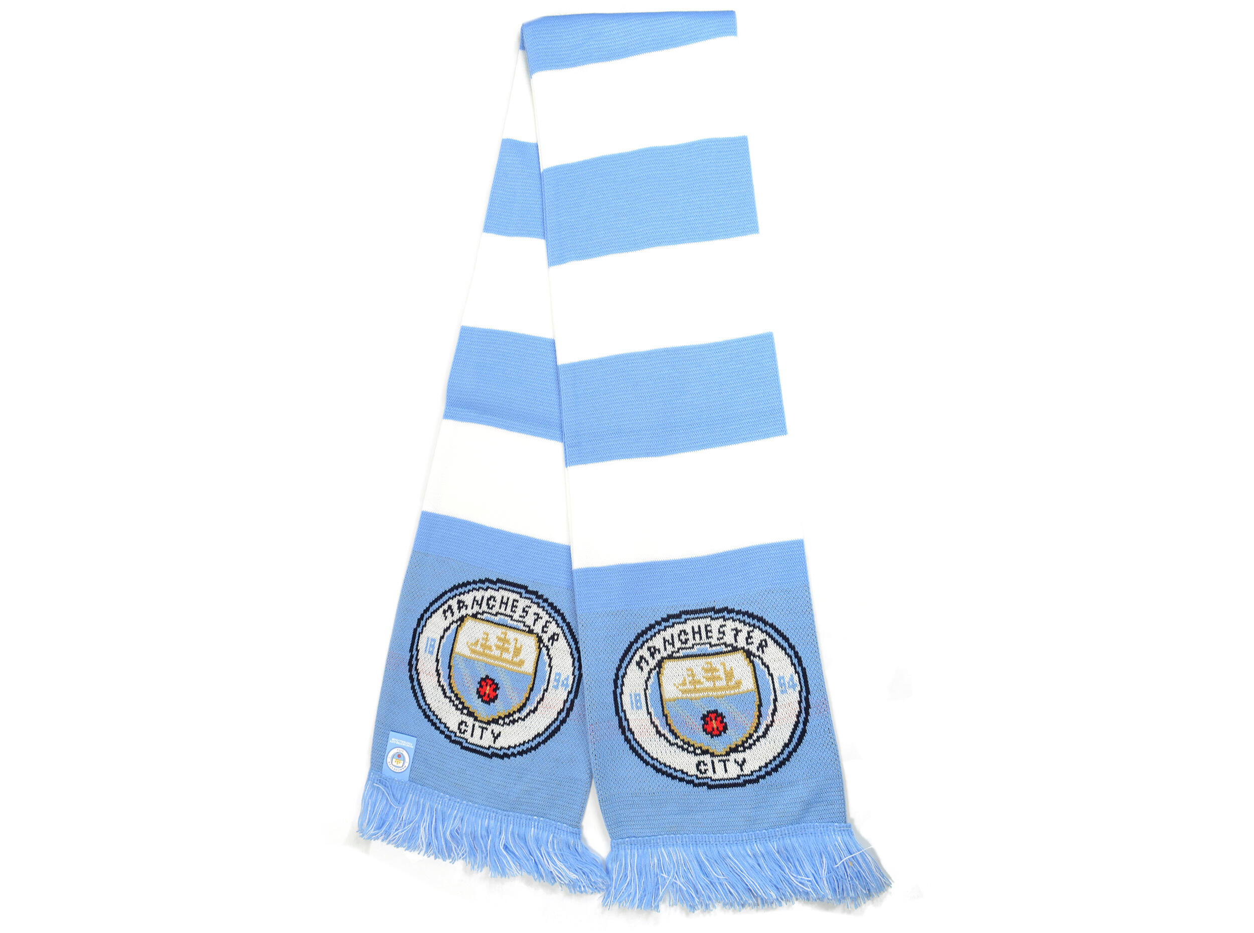 Bufanda Doble Manchester City Blanco y Azul 2/3