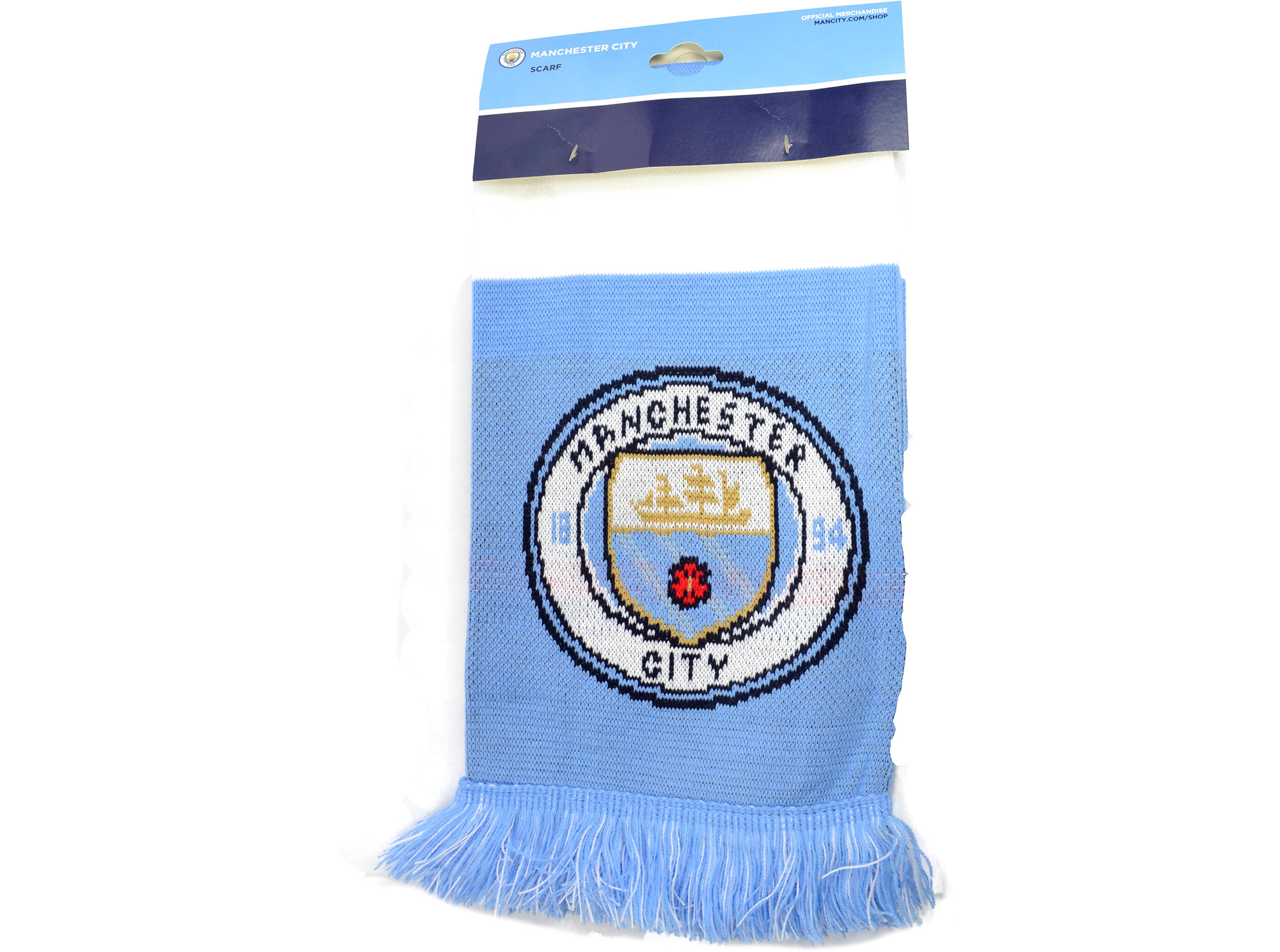 Bufanda Doble Manchester City Blanco y Azul 3/3