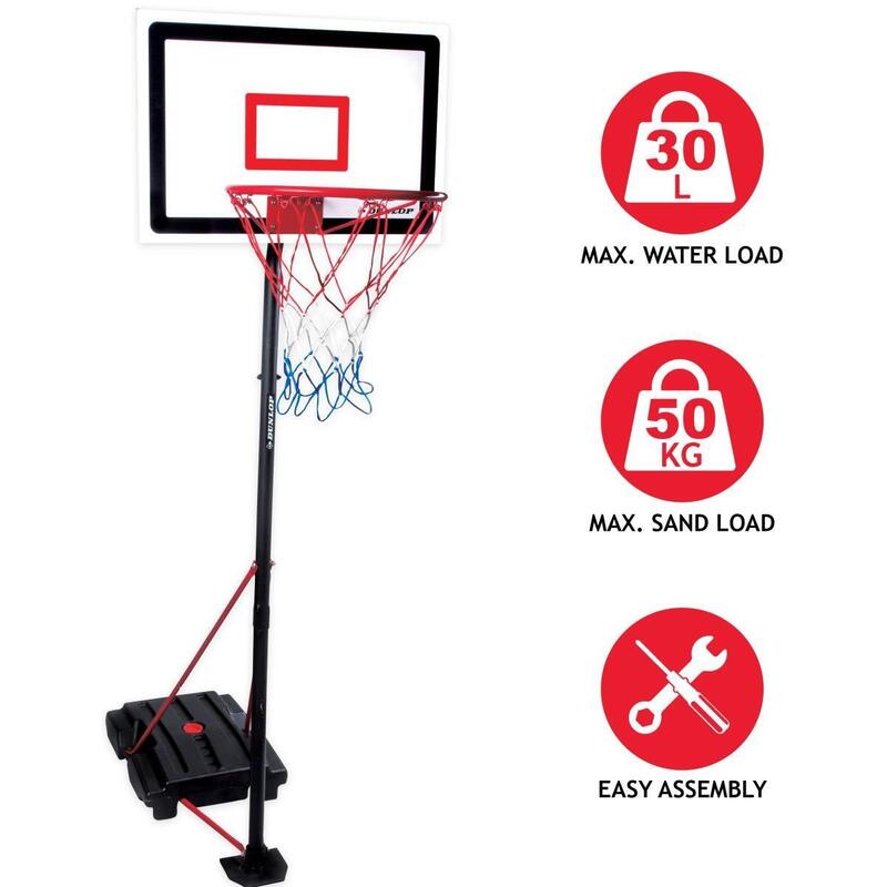 Kosz do koszykówki dla dzieci i dorosłych Dunlop regulowany 1.65-2.05 m