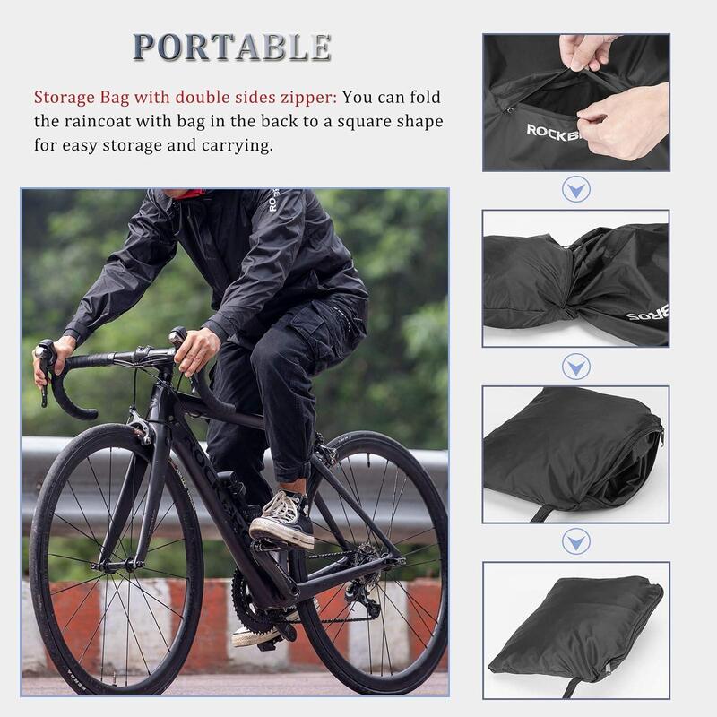 Manteaux Imperméables Veste de Pluie de Sport Coupe Vent pour Vélo Noir 3XL