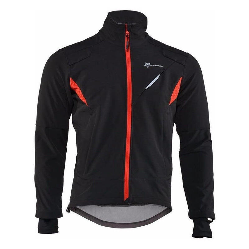 Veste Imperméable de Vélo Thermique Noir Rouge 2XL