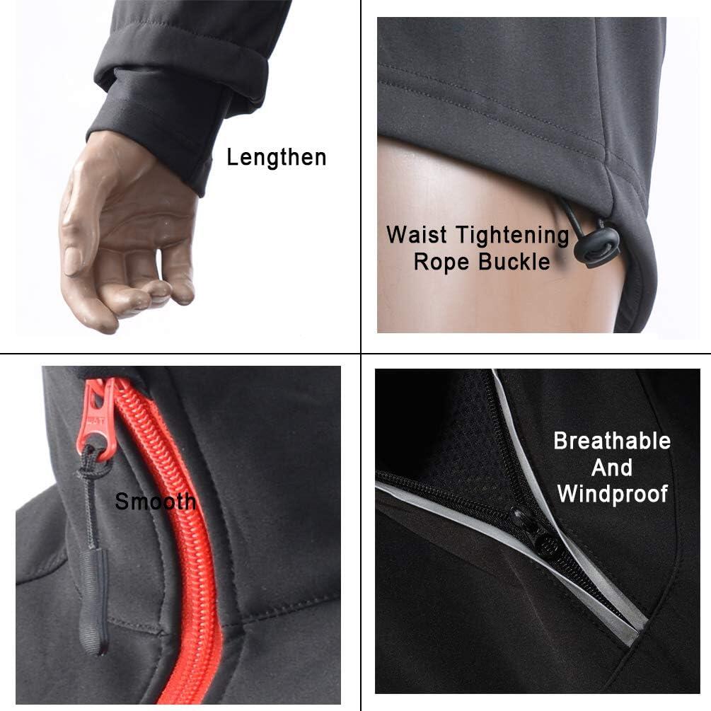 Veste Imperméable de Vélo Thermique Noir Rouge 4XL 5/8