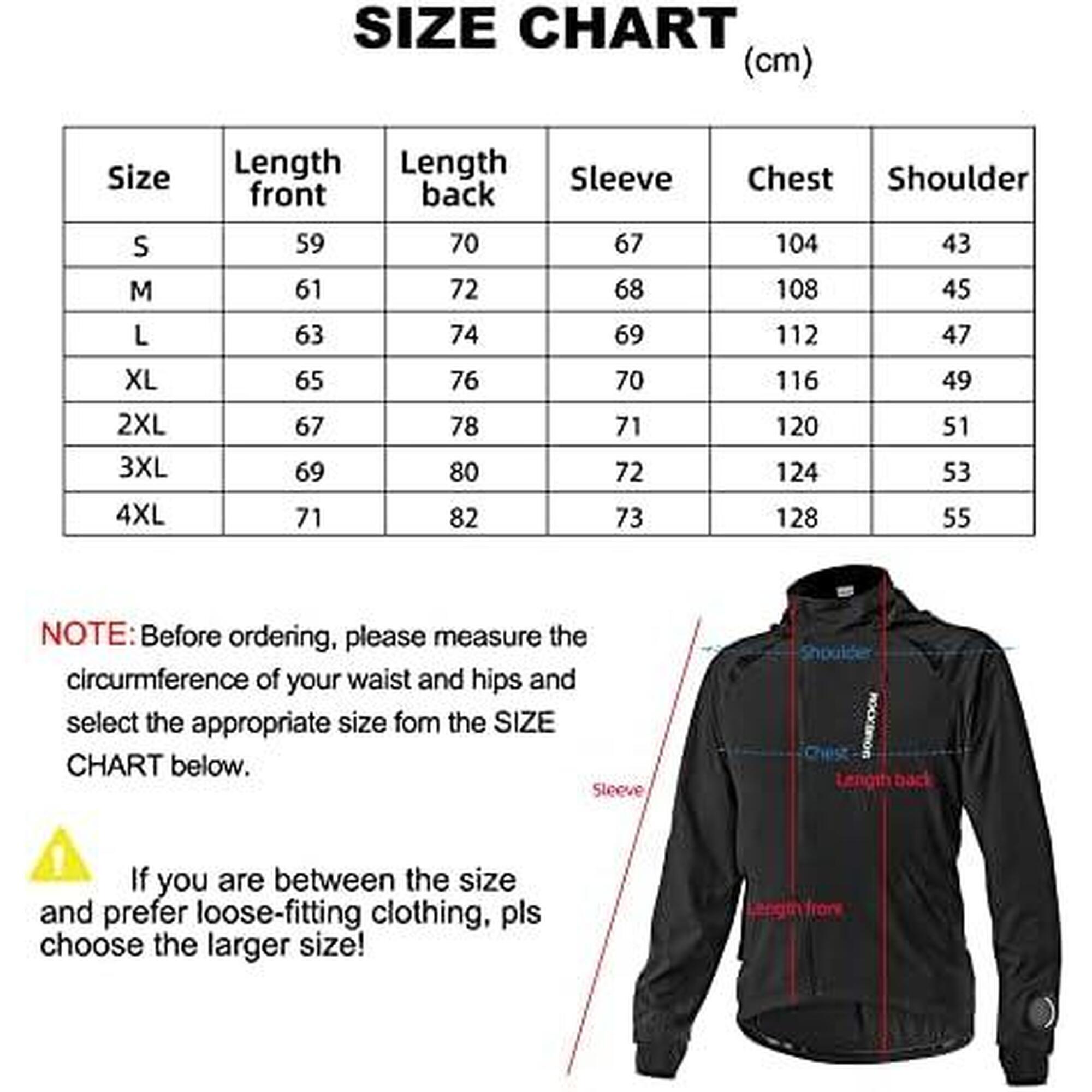 Veste Pluie Unisexe Manteau à Capuche Imperméable Noir 2XL