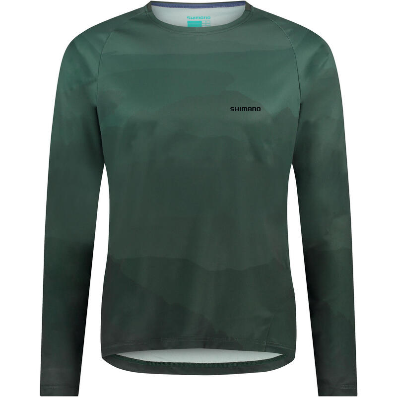 SHIMANO SENTIERO Long  Sleeves Jersey, Aurora Green