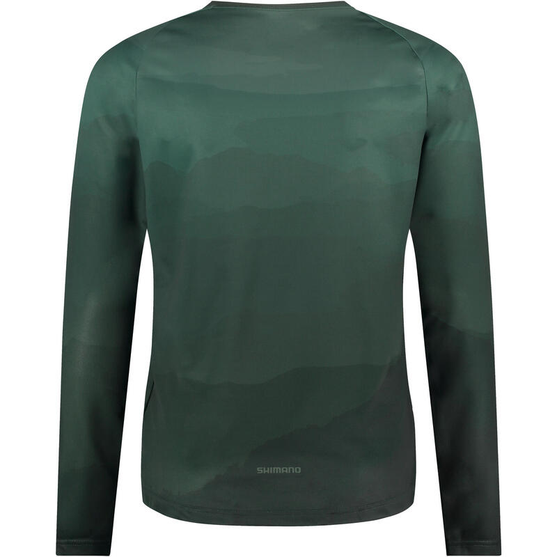 SHIMANO SENTIERO Long  Sleeves Jersey, Aurora Green