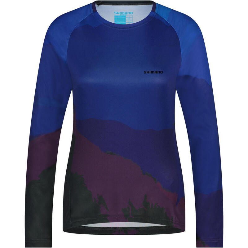 SHIMANO Damesshirt SENTIERO lange mouwen, marine/blauw